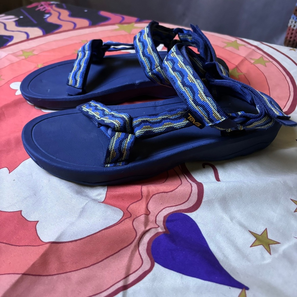 Teva Hurricane Drift Navy Blue Straps Sandals Outdoor Youth 5 Womens 7 Hiking